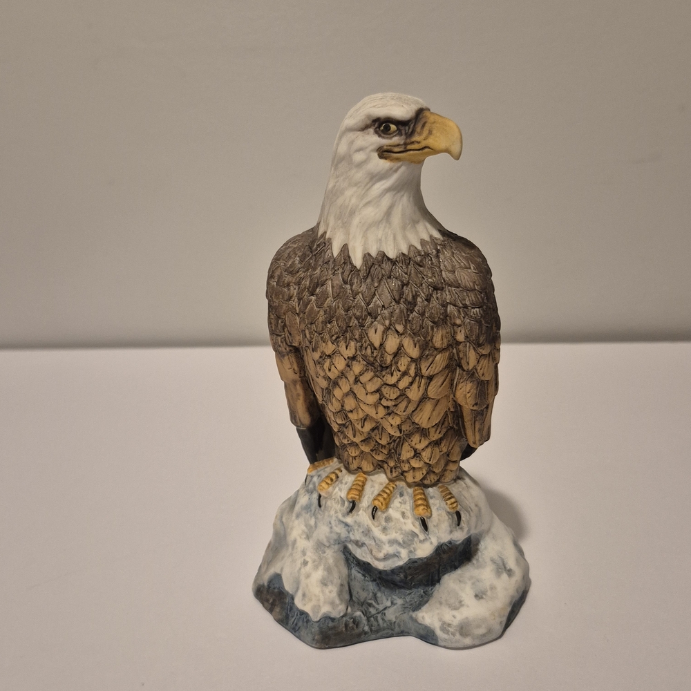 Regal Eagle Sculpture - Brown and White